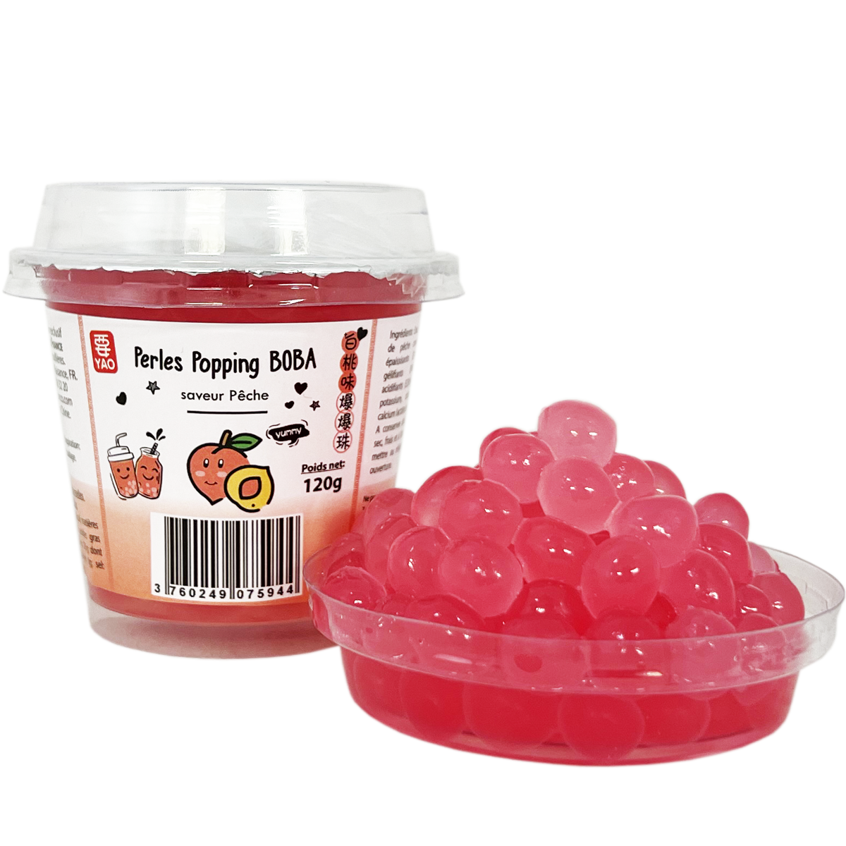 YAO Popping Boba 120g - Pêche-image